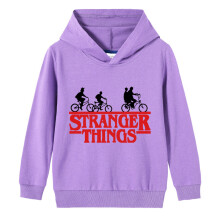 (Purple,Child 150cm)Niños Stranger Things Sudaderas con Capucha Informales Sudadera con Capucha Manga Larga Pullover Prendas para el torso