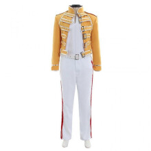 (XXL) Queen Freddie Mercury Iconic Yellow & Black Stage Costume - 70s Vintage Rock Legend Revival