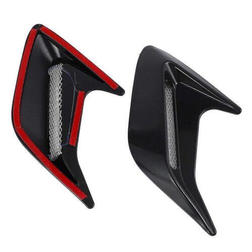2Pcs Car Auto Side Vent Air Flow Mudguard Intake Sticker Universal Black 1