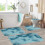 (Blue) Colorful Bath Mat Set 4pcs 4