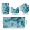 (Blue) Colorful Bath Mat Set 4pcs 3
