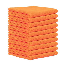 (orange color) Microfiber Cleaning Cloths Pack of 10, Absorbent Multipurpose Towels Washcloths for Home and Car Use-Good