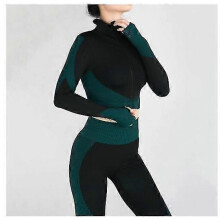 (S, COLOR 4) Women's Yoga Outfit Winter Fitness Set High Waist Leggings & Top 2-Piece