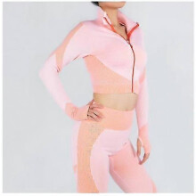 (L, COLOR 2) Women's Yoga Outfit Winter Fitness Set High Waist Leggings & Top 2-Piece