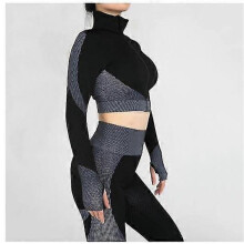 (S, COLOR 5) Women's Yoga Outfit Winter Fitness Set High Waist Leggings & Top 2-Piece
