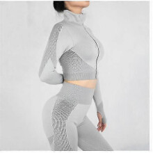 (L, COLOR 1) Women's Yoga Outfit Winter Fitness Set High Waist Leggings & Top 2-Piece