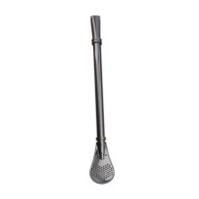 (Black) Drinking Straw Spoon Yerba Mate Tea Filter Stainless Steel Bombilla Gourd Reusable Bar Accessory