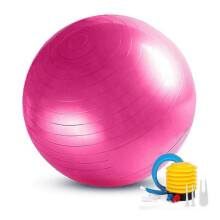 (75 cm, Pink) Anti-Burst Exercise Gym Ball for Pilates Yoga Core Training with Pump