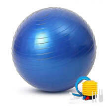 (75 cm, Blue) Anti-Burst Exercise Gym Ball for Pilates Yoga Core Training with Pump