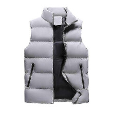 (M, Beige) Men's Lightweight Packable Puffer Down Vest Sleeveless Quilted Jacket Coat zxin