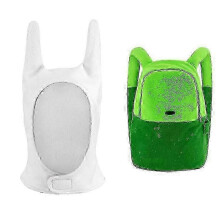 (One Size, Fionna-Hat Backpack) Cute Green Bunny Ear Plush Backpack for Easter Halloween Costume Kids Cosplay Gift