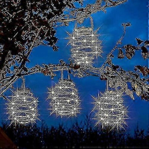 (Yellow) Solar Powered Mega Spiralight Rainbow LED Garden Decor Hanging Spiral Light 1