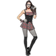 (185cm) Red Plaid Erotic Student Uniform Set With Garter Stockings Sexy Role Play Costume Hotel Wear