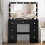 Vanity Desk with 11 LED Lights Makeup Mirror Dressing Table Black 1