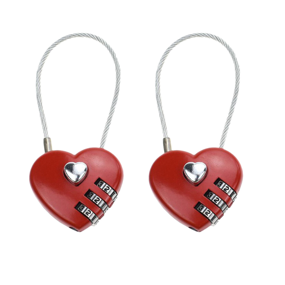 Luggage Locks For Suitcases 2 Pcs Combination Heart Cute Travel-image-OPC-PJX6FBY-NEW