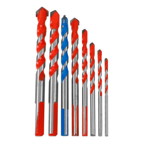Construction Site Masonry Drill Bit Tungsten Steel 8pcs