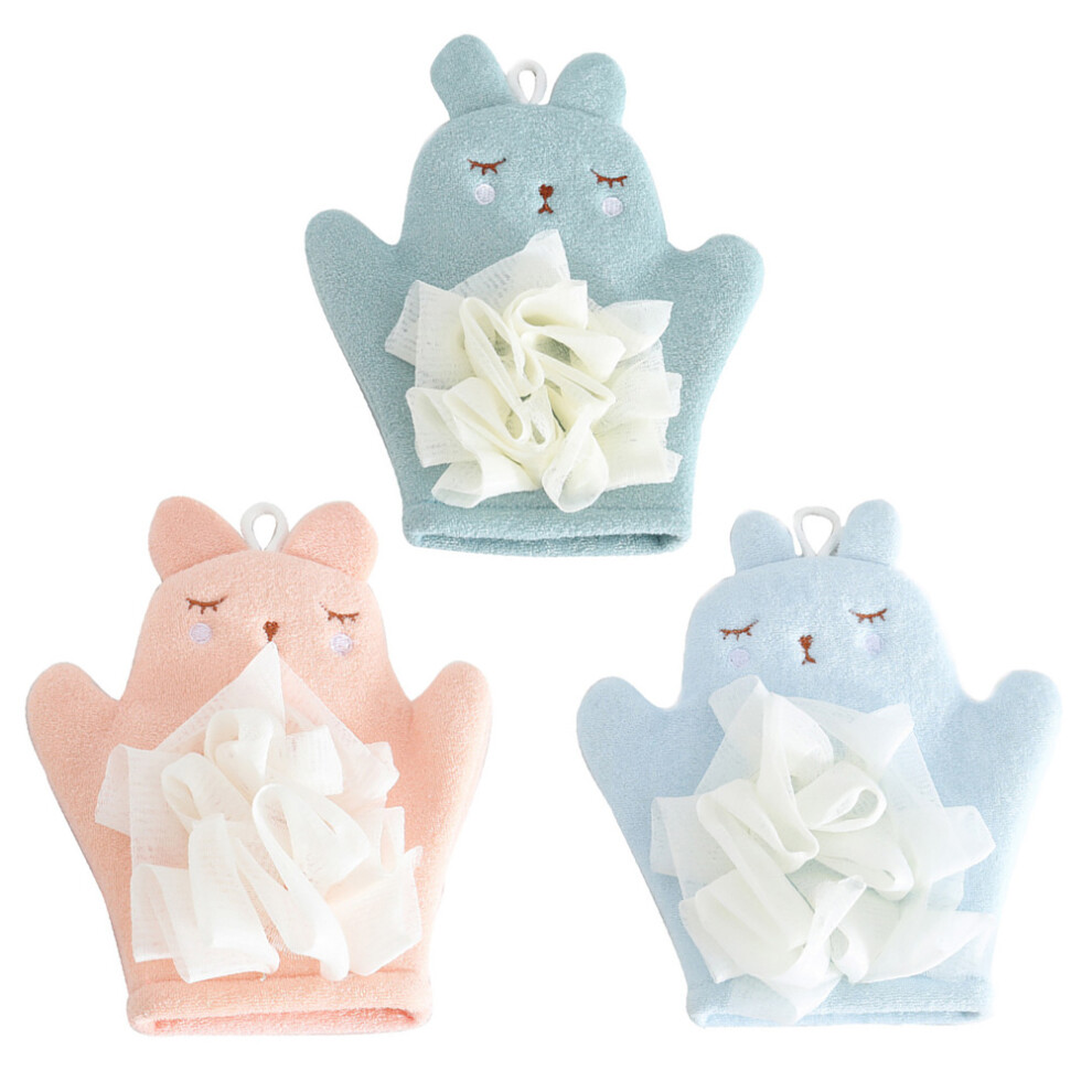 3Pcs Infant Shower Mitt Body Scrub Gloves Durable For Bathing Use Ohphcall