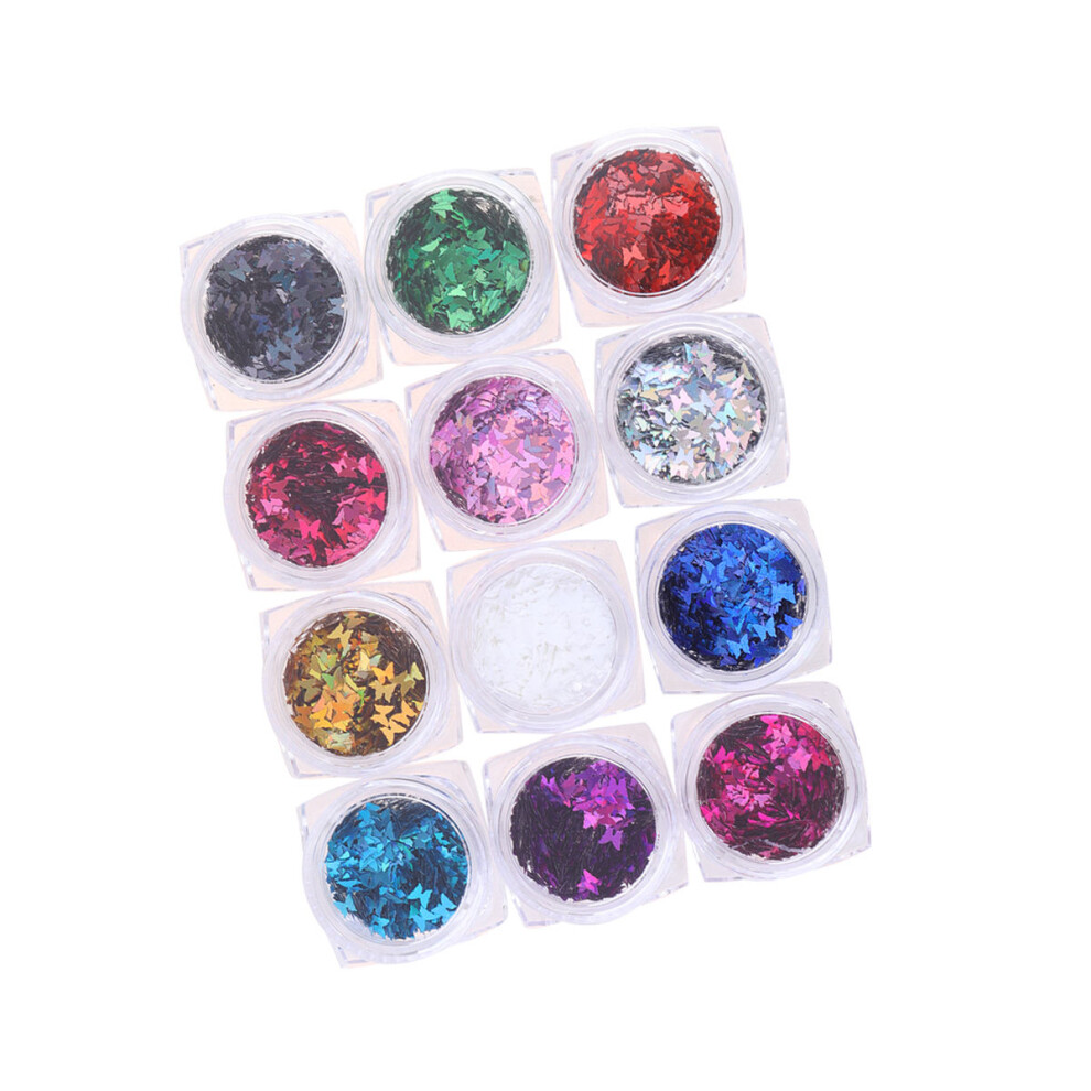 Ohphcall 1Set Assorted Color Nail Paillette Creative Butterfly Manicure Decor