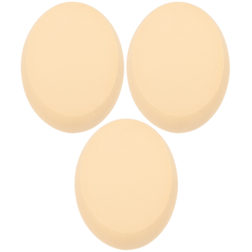 Ohphcall Beige 3Pcs Durable Makeup Powder Puffs For Dry & Wet Foundation Use