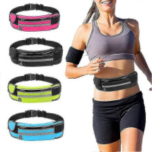 (Rose Red) Waterproof Running Waist Pack - Anti-Theft Sport Belt for Jogging Hiking