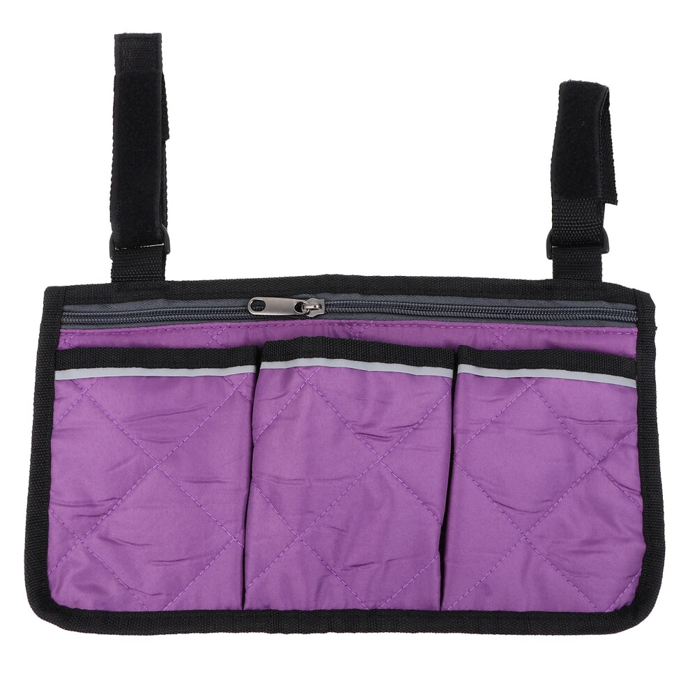 Totority Purple Wheelchair Side Pouch Portable Durable Storage Tote Bag