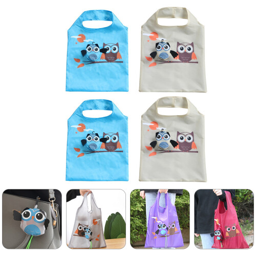 4pcs Shopping Bag Groceries Foldable Polyester Storage Bag 2