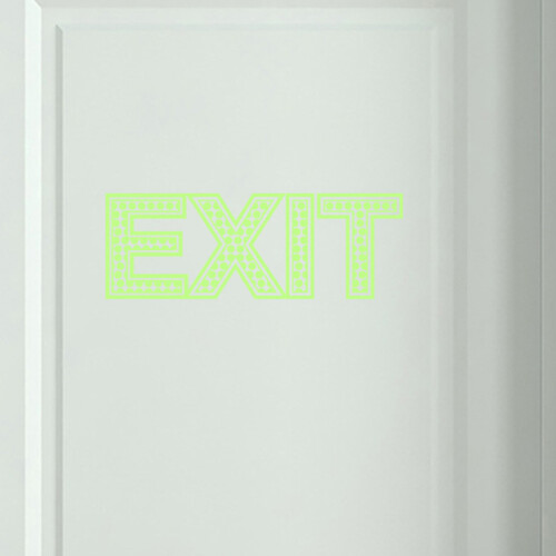 2 Sheets Safety Exit Signs Fluorescent Luminous Wall Sticker 2