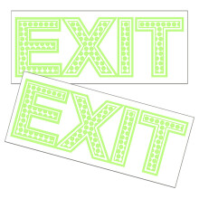2 Sheets Safety Exit Signs Fluorescent Luminous Wall Sticker