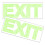 2 Sheets Safety Exit Signs Fluorescent Luminous Wall Sticker 1