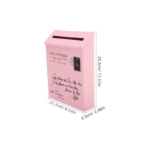 1pcs Decorative Mailbox Iron Pink For Office Wall Mount Use 1