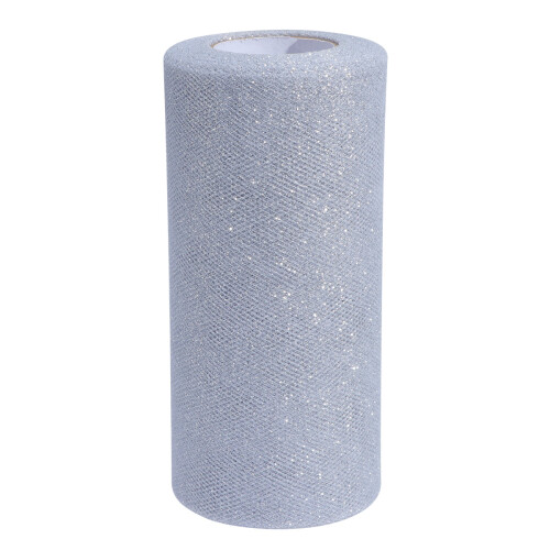 Bulk Tulle Fabric Rolls Tulle Roll White With Silver 1 Roll 2