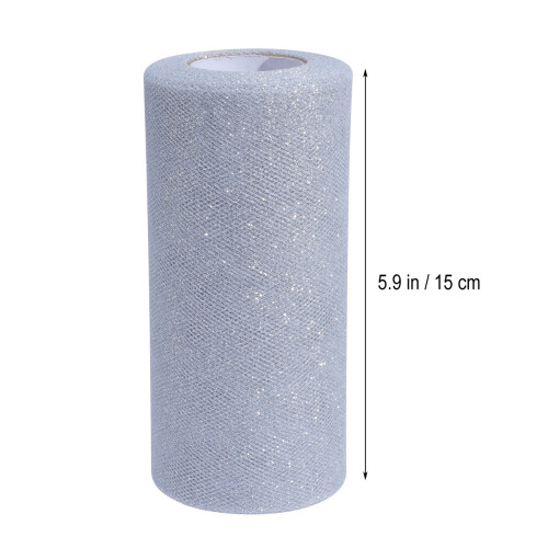 Bulk Tulle Fabric Rolls Tulle Roll White With Silver 1 Roll 1