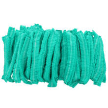 100Pcs Non-Woven Disposable Hair Net Caps Green Elastic Bouffant Cover