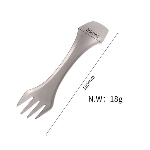 Silver Titanium Spork 3-in-1 Outdoor Tableware Camping Spoon Fork 1