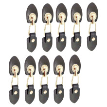 10Pairs Black PU Leather Toggle Buckles Durable Coat Closure Buttons
