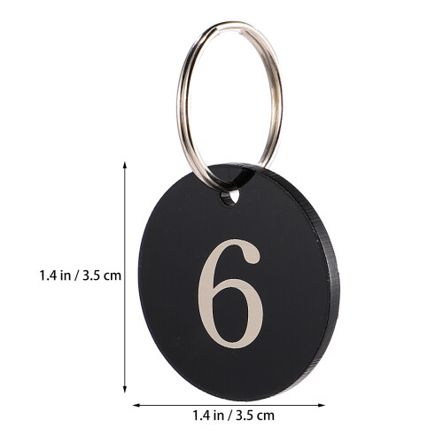 Numbered Discs Number Tag Rings Acrylic Black 100pcs 1
