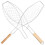 2St Handvat Grillmand Barbecue Vismand Rooster Tool 1