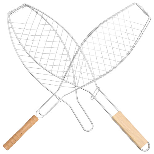 2St Handvat Grillmand Barbecue Vismand Rooster Tool