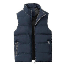 (S, Navy blue) Men's Lightweight Packable Puffer Down Vest Sleeveless Quilted Jacket Coat
