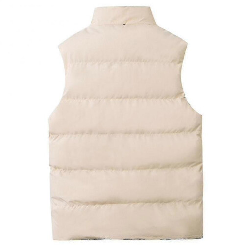(L, Beige) Men's Lightweight Packable Puffer Down Vest Sleeveless Quilted Jacket Coat 2