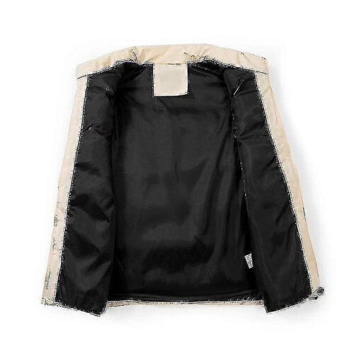 (S, Beige) Men's Lightweight Packable Puffer Down Vest Sleeveless Quilted Jacket Coat 1