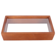 1Pc Simple Brown Wooden Specimen Frame Chic Desktop Picture Holder