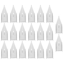 20Pcs Silver Steel Calligraphy Nibs Pen Replacement for Smooth Writing