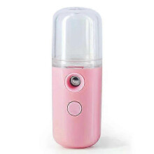 (Pink) Facial Sprayer Nano Mist Usb Rechargeable Portable Water Replenisher Cool Mist Maker Fogger Face Care Handheld Mini Humidifier