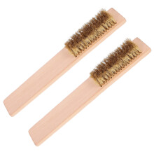 2Pcs Durable Wooden Handle Brush for Skiing Board and Skateboard Wax