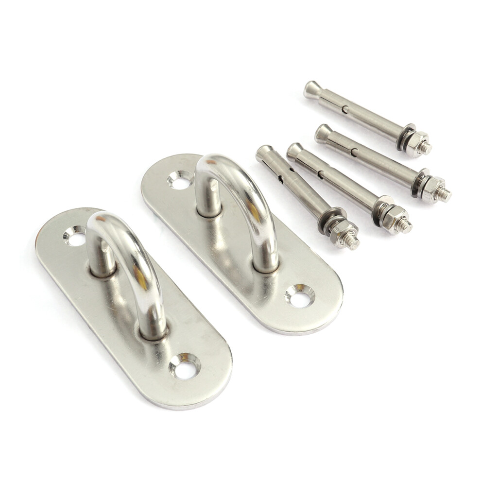 2Pcs Silver Stainless Steel U Shaped Ceiling Mount Hooks Durable 3072513923852