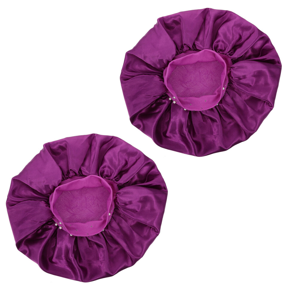 Vaguelly 2Pack Polyester Bath Caps Thickened Design Shower Hat For Women