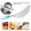 stainless steel spaghetti strainer with plastic handle, blue 1