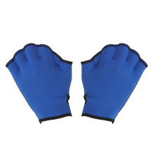 1Pair Blue Webbed Swim Gloves for Swimming Water Resistance Training
