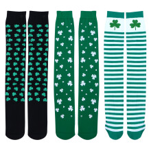 3 Pairs Long Green Stockings Socks Fashionable Miss